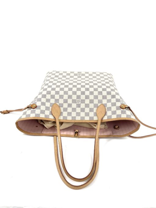 Louis Vuitton Damier Azur Canvas Neverfull MM Rose Ballerine 9