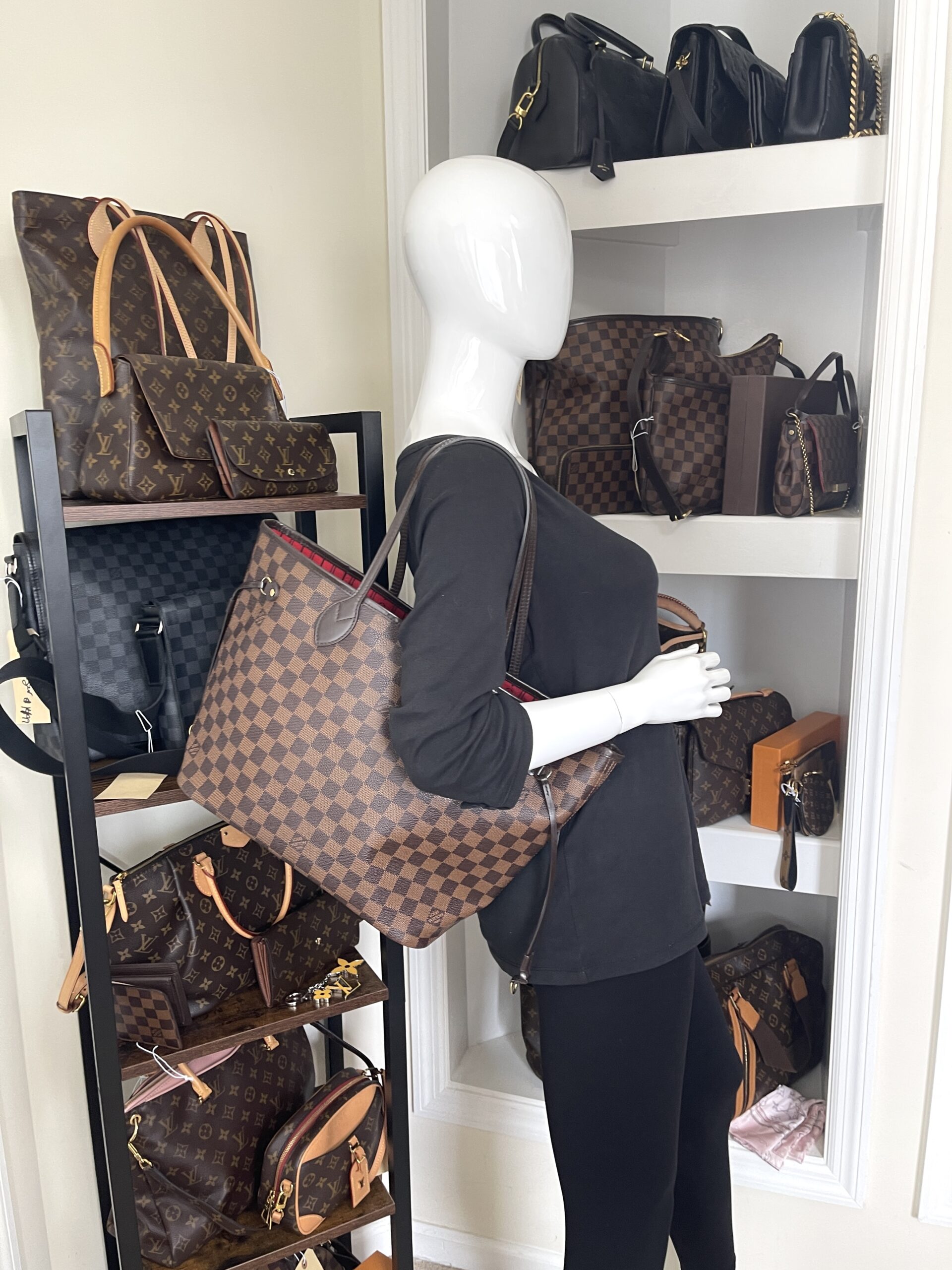 Louis Vuitton Neverfull MM Damier Ebene Tote Bag