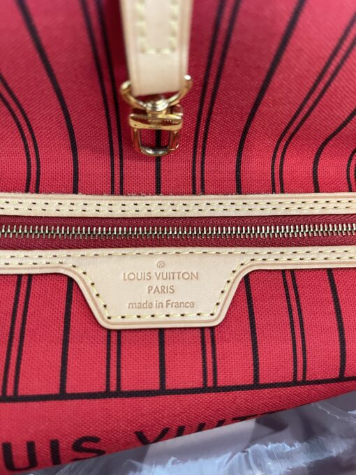 Louis Vuitton Monogram Canvas Neverfull MM Cherry Red 13