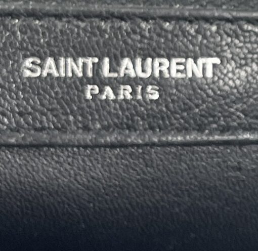 YSL Saint Laurent College Large Quilted Black Leather V-Flap Shoulder Bag Silver - Image 19