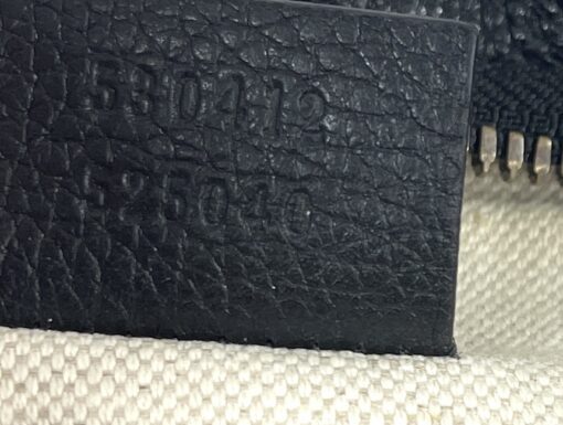 GUCCI Black Grained Calfskin Logo Belt Bum Bag Large 16