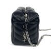 YSL Saint Laurent Calfskin Y Quilted Monogram Small Loulou Bowling Bag Black 4