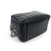 YSL Saint Laurent Calfskin Y Quilted Monogram Small Loulou Bowling Bag Black 17