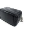 YSL Saint Laurent Calfskin Y Quilted Monogram Small Loulou Bowling Bag Black 16