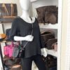 YSL Saint Laurent Calfskin Y Quilted Monogram Small Loulou Bowling Bag Black 2