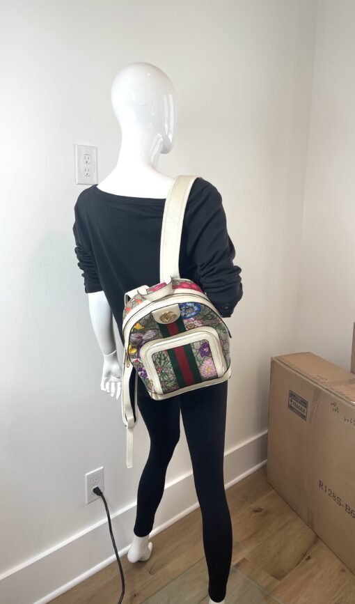 Gucci Ophidia Small Flora Backpack White 4