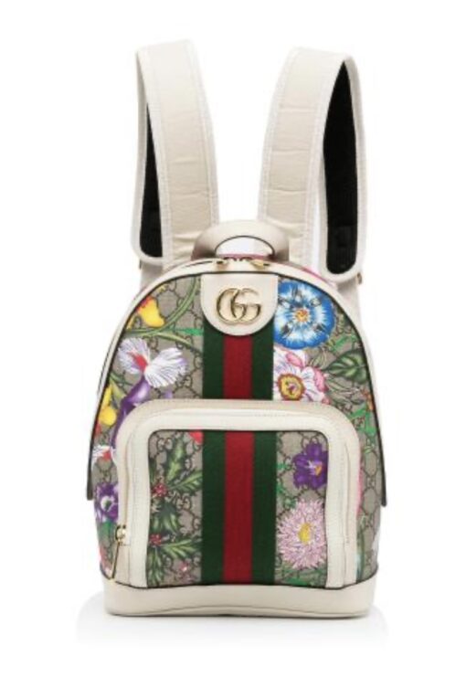 Gucci Ophidia Small Flora Backpack White