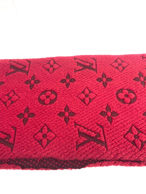 Louis Vuitton Red Logomania Scarf 9