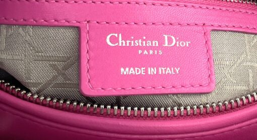 Christian Dior Lady Dior Medium Lambskin Cannage Hot Pink Silver 9