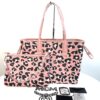 MCM Aren Medium Shopper in Pink Leopard Visetos Pouch 3