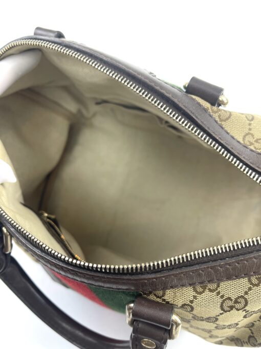 Gucci Web Original Logo Boston Bag Brown Beige - Image 12