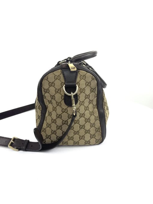 Gucci Web Original Logo Boston Bag Brown Beige 5