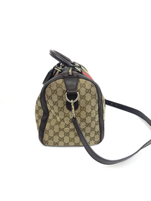 Gucci Web Original Logo Boston Bag Brown Beige - Image 6