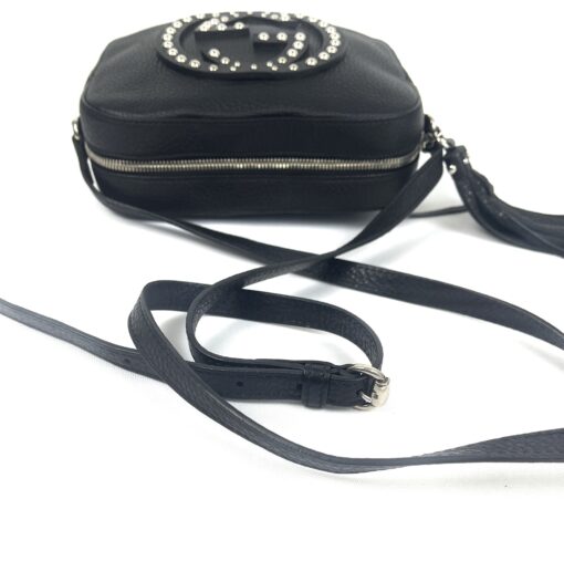 Gucci Pebbled Calfskin Studded Small Soho Disco Bag Black - Image 12