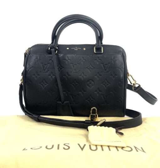 Louis Vuitton Monogram Black Empreinte Speedy 25 Bandouliere 10
