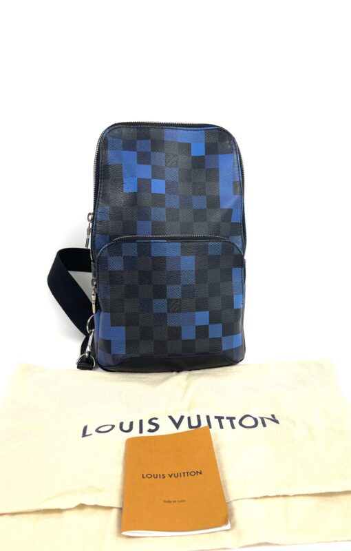 Louis Vuitton Avenue Graphite Blue Pixel Sling 3