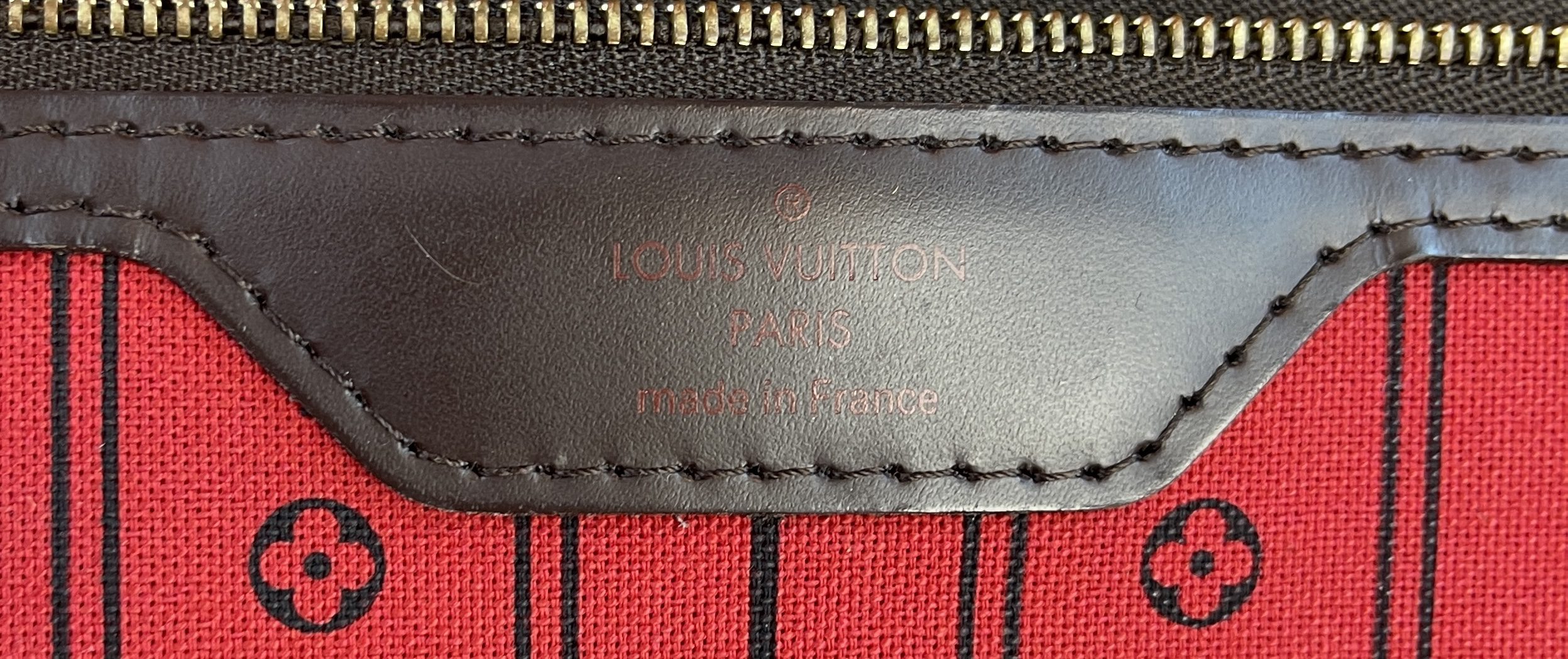 Louis Vuitton Neverfull MM Damier Ebene (hot stamping)