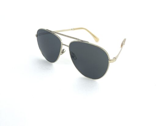 Chanel Gold Metal Aviator Pilot Sunglasses Grey Rhinestones 3