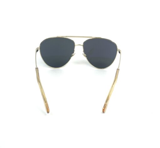 Chanel Gold Metal Aviator Pilot Sunglasses Grey Rhinestones 4