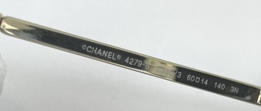 Chanel Gold Metal Aviator Pilot Sunglasses Grey Rhinestones 8