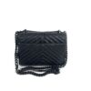 YSL Sheepskin Matelasse Chevron Monogram Medium College Bag Black Black 3