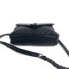YSL Sheepskin Matelasse Chevron Monogram Medium College Bag Black Black 12