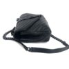YSL Sheepskin Matelasse Chevron Monogram Medium College Bag Black Black 11