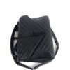 YSL Sheepskin Matelasse Chevron Monogram Medium College Bag Black Black 6
