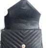 YSL Sheepskin Matelasse Chevron Monogram Medium College Bag Black Black 8