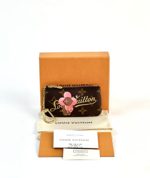 Louis Vuitton Monogram Key Pouch Pink Flower Vivienne/Ronde Coin/BaxterCharm Bundle 2