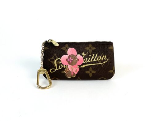 Louis Vuitton Monogram Key Pouch Pink Flower Vivienne/Ronde Coin/BaxterCharm Bundle