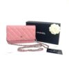 Chanel Lambskin Quilted Wallet On Chain WOC Pink Silver 3