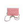 Chanel Lambskin Quilted Wallet On Chain WOC Pink Silver 6