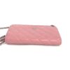 Chanel Lambskin Quilted Wallet On Chain WOC Pink Silver 16