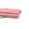 Chanel Lambskin Quilted Wallet On Chain WOC Pink Silver 20