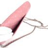 Chanel Lambskin Quilted Wallet On Chain WOC Pink Silver 13