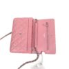 Chanel Lambskin Quilted Wallet On Chain WOC Pink Silver 12