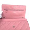 Chanel Lambskin Quilted Wallet On Chain WOC Pink Silver 10