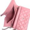 Chanel Lambskin Quilted Wallet On Chain WOC Pink Silver 9