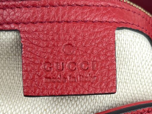 Gucci Red Pebbled Leather Medium Soho Chain Tote 6