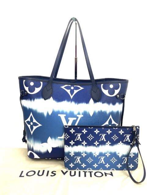 Louis Vuitton Blue Escale Neverfull Bag and Pouch Set 3
