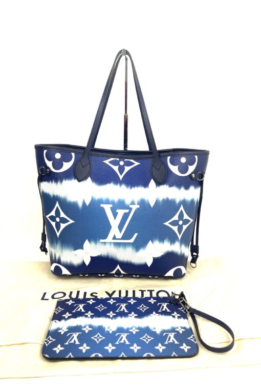 Louis Vuitton Blue Escale Neverfull Bag and Pouch Set 13