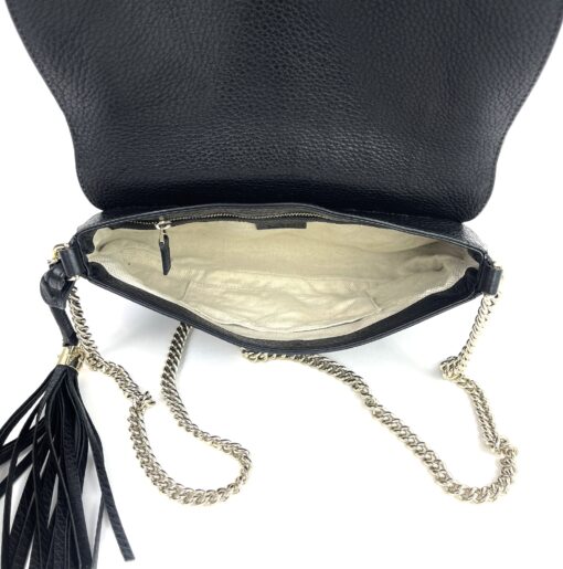 Gucci Black Leather Soho Flap Chain Crossbody 16