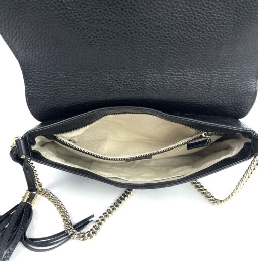 Gucci Black Leather Soho Flap Chain Crossbody 4