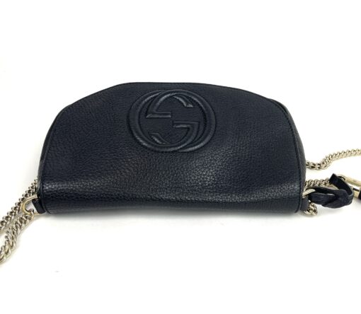 Gucci Black Leather Soho Flap Chain Crossbody 8