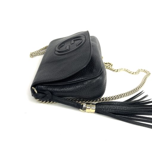 Gucci Black Leather Soho Flap Chain Crossbody 7