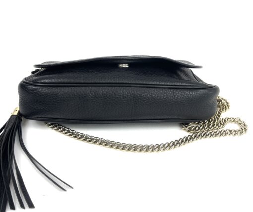 Gucci Black Leather Soho Flap Chain Crossbody 6