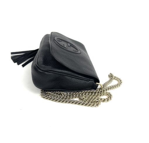 Gucci Black Leather Soho Flap Chain Crossbody 5