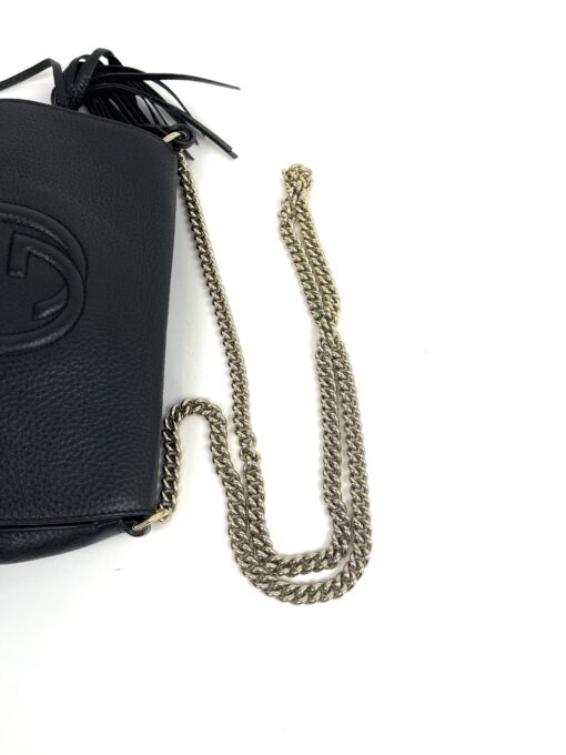 Gucci Black Leather Soho Flap Chain Crossbody 13