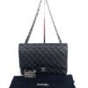Chanel Black Caviar Maxi Double Flap Silver 3